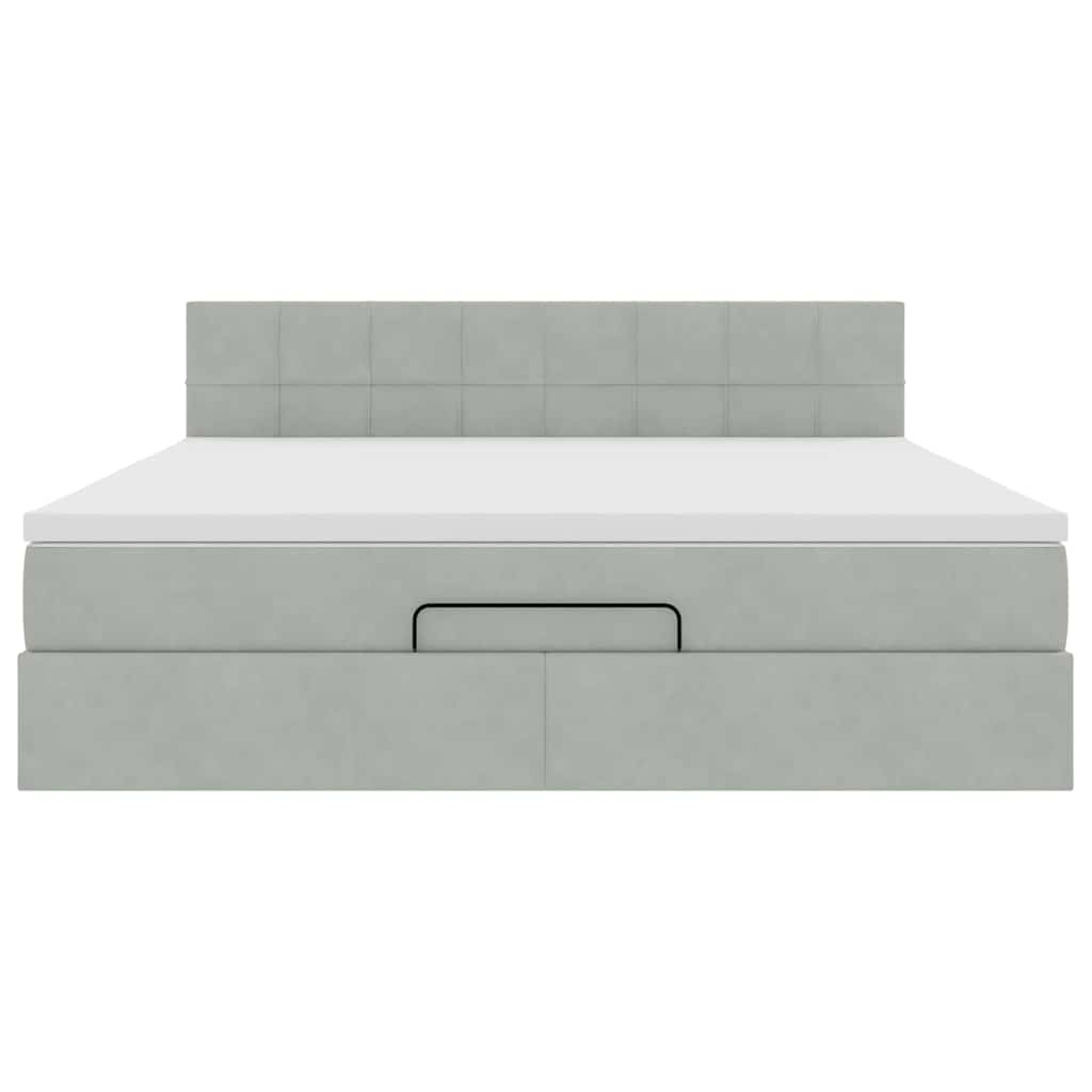 Struttura Letto Pouf con Materasso 180x200 cm in Velluto