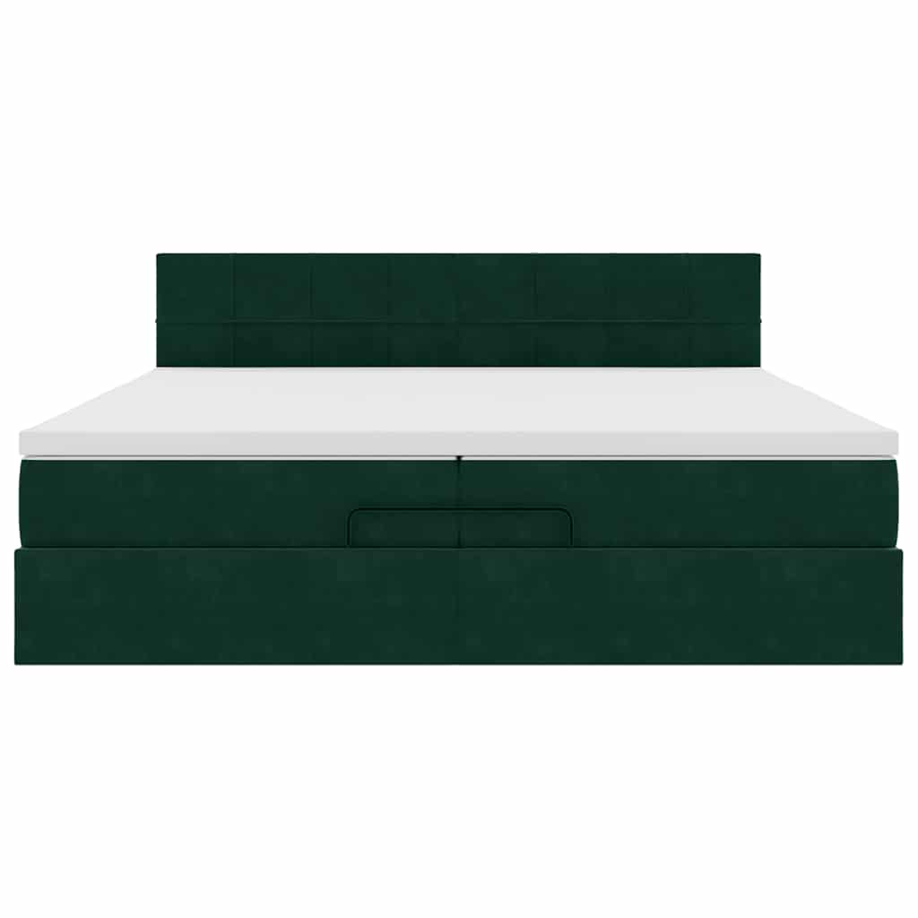 Struttura Letto Pouf con Materasso 200x200 cm in Velluto