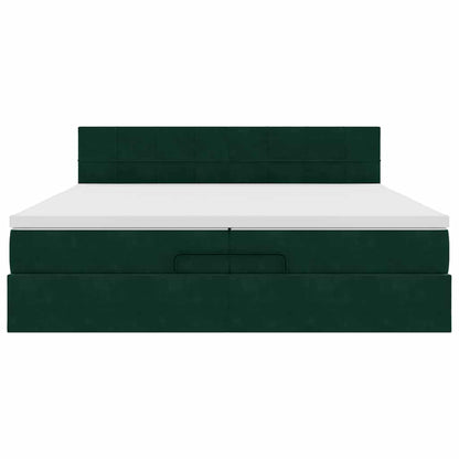 Struttura Letto Pouf con Materasso 200x200 cm in Velluto