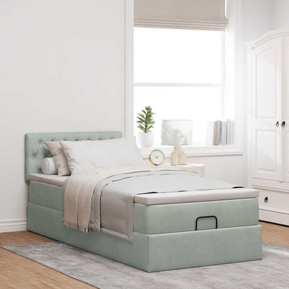 Struttura Letto Pouf con Materasso 80x200 cm in Velluto