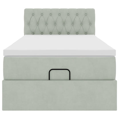Struttura Letto Pouf con Materasso 80x200 cm in Velluto