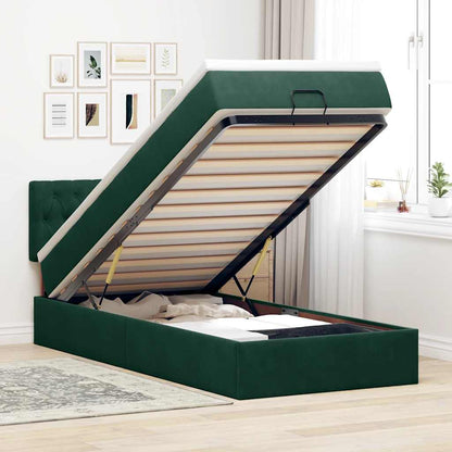 Struttura Letto Pouf con Materasso 80x200 cm Velluto