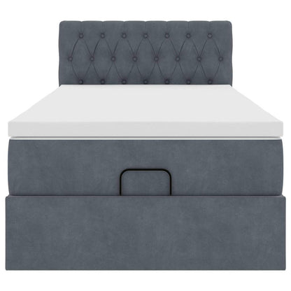 Struttura Letto Pouf con Materasso 90x190 cm in Velluto