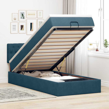 Struttura Letto Pouf con Materasso 90x190 cm in Velluto