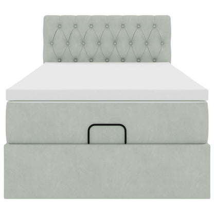 Struttura Letto Pouf con Materasso 90x200 cm in Velluto