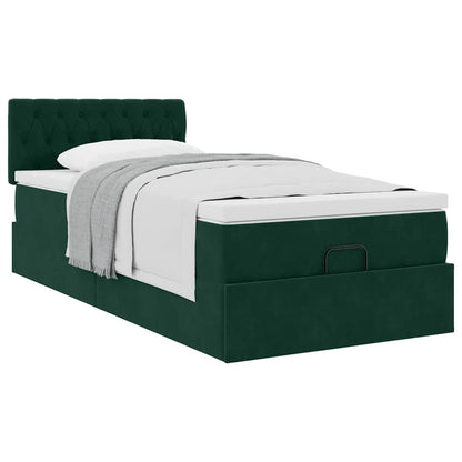 Struttura Letto Pouf con Materasso 90x200 cm in Velluto