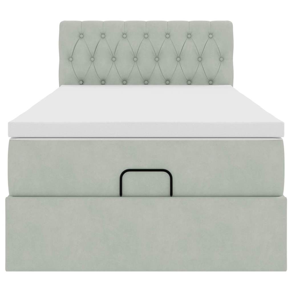 Struttura Letto Pouf con Materasso 100x200 cm Velluto