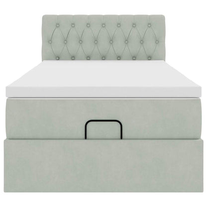 Struttura Letto Pouf con Materasso 100x200 cm Velluto