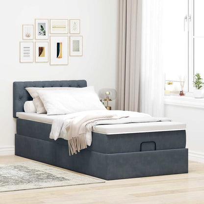 Struttura Letto Pouf con Materasso 100x200 cm Velluto