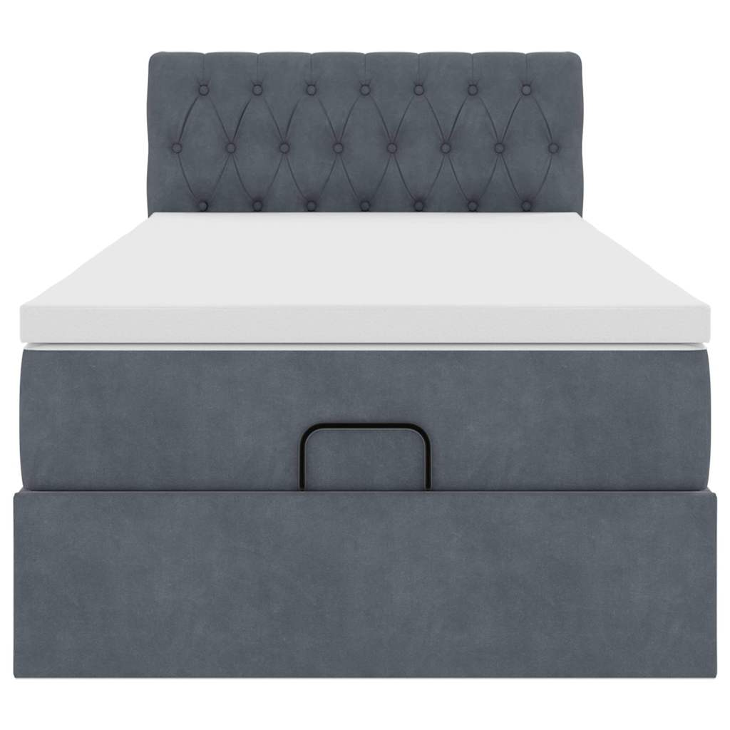 Struttura Letto Pouf con Materasso 100x200 cm Velluto