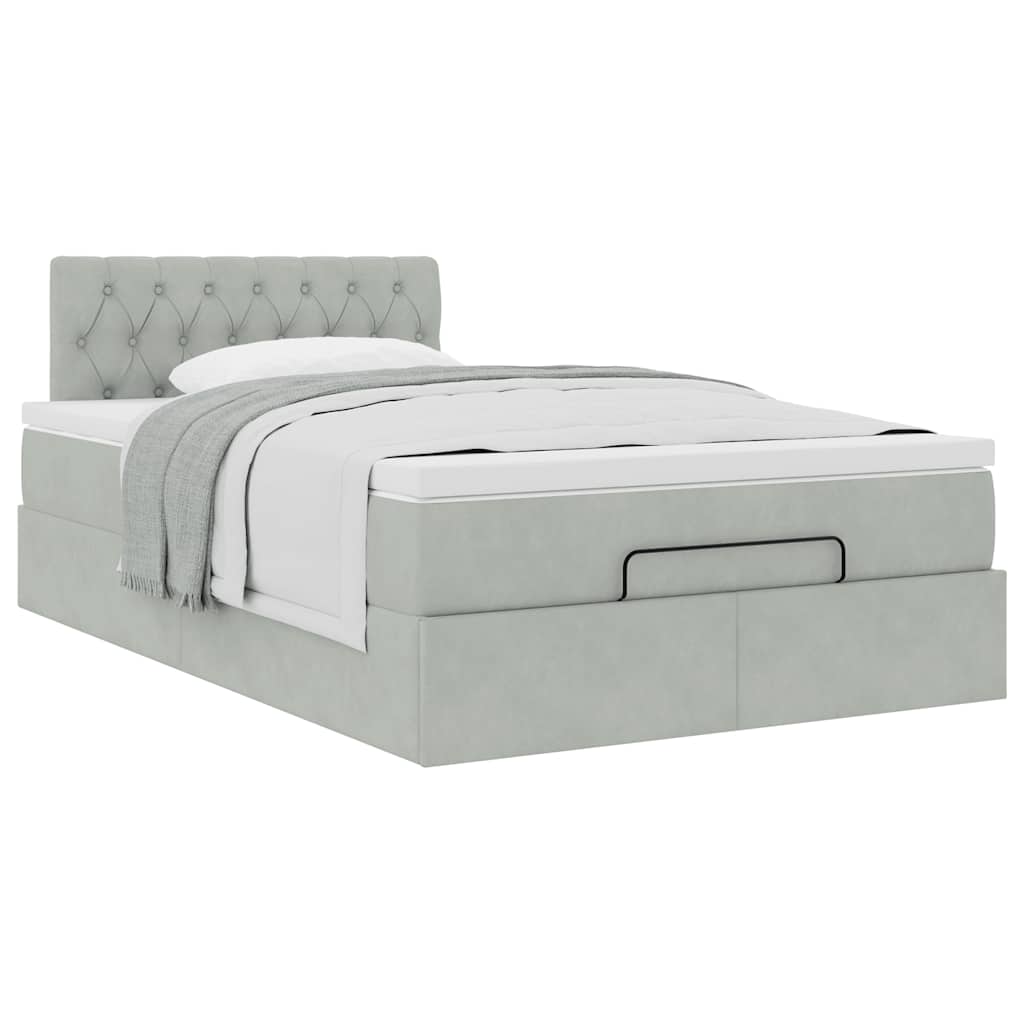 Struttura Letto Pouf con Materasso 120x200 cm Velluto