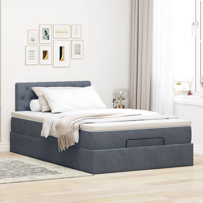 Struttura Letto Pouf con Materasso 120x200 cm Velluto