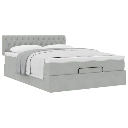 Struttura Letto Pouf con Materasso 140x200 cm in Velluto
