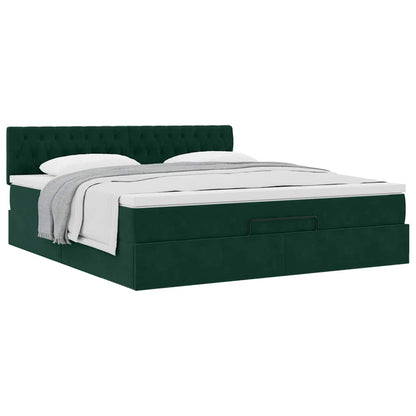 Struttura Letto Pouf con Materasso 160x200 cm in Velluto