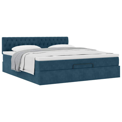 Struttura Letto Pouf con Materasso 160x200 cm in Velluto