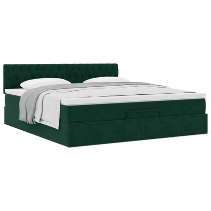 Struttura Letto Pouf con Materasso 200x200 cm in Velluto