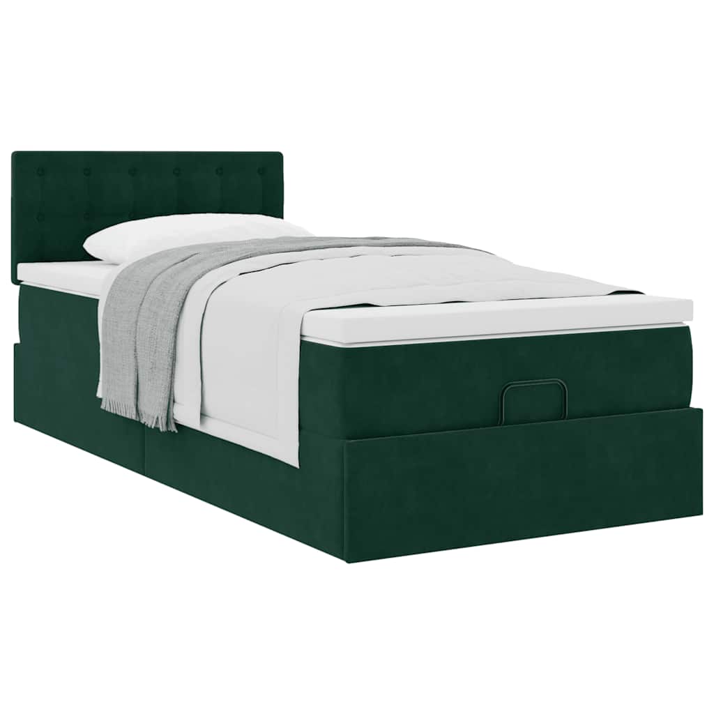 Struttura Letto Pouf con Materasso 80x200 cm Velluto
