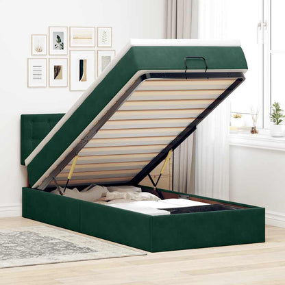 Struttura Letto Pouf con Materasso 80x200 cm Velluto