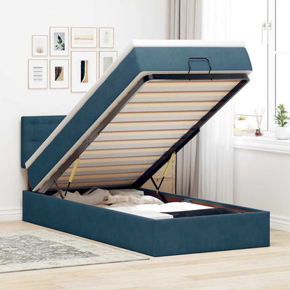Struttura Letto Pouf con Materasso 80x200 cm Velluto