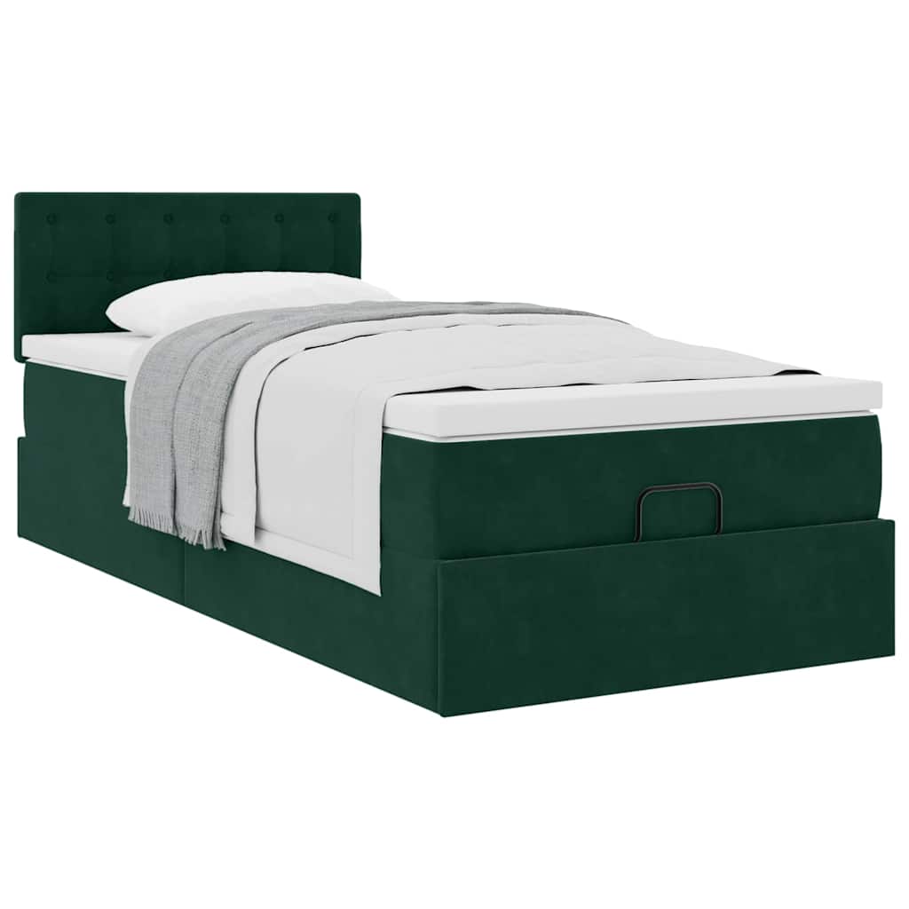Struttura Letto Pouf con Materasso 90x190 cm in Velluto