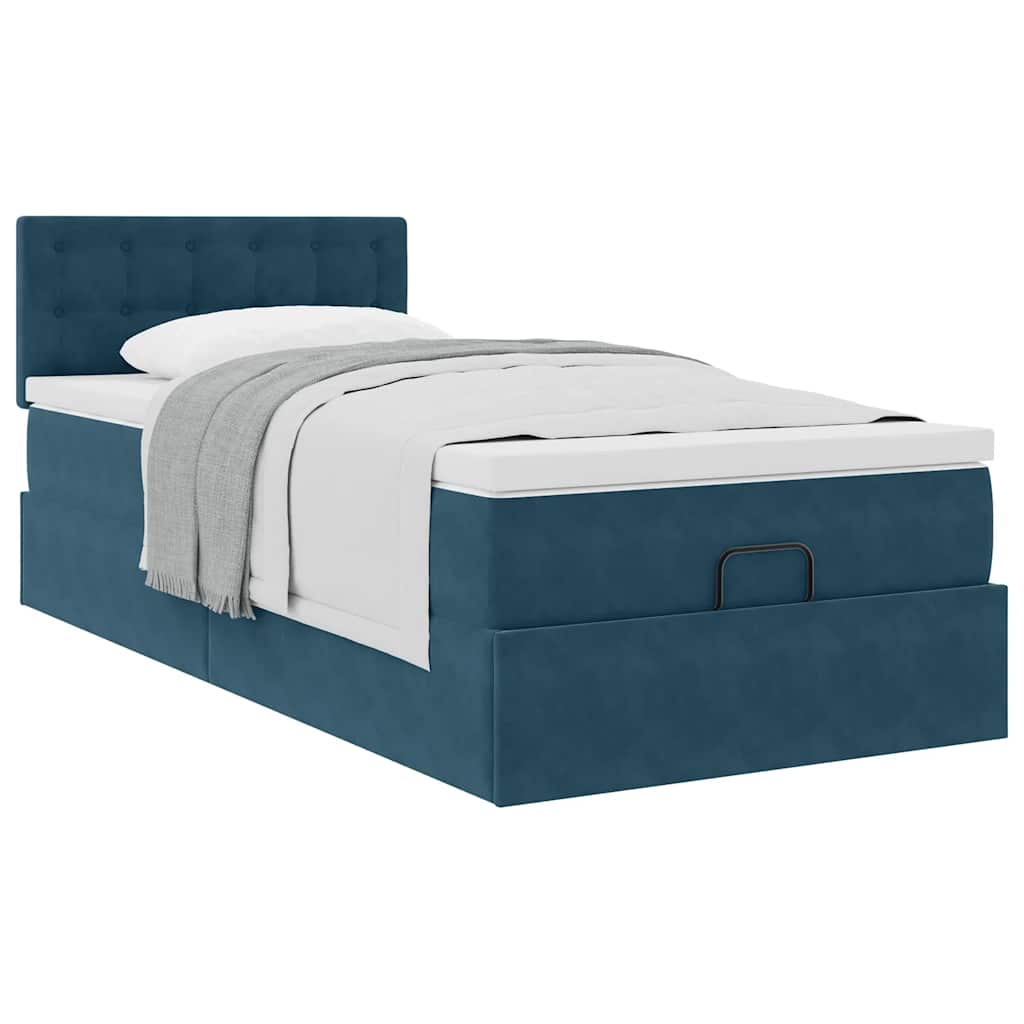 Struttura Letto Pouf con Materasso 90x190 cm in Velluto