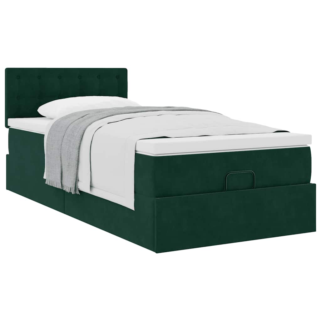 Struttura Letto Pouf con Materasso 90x200 cm in Velluto