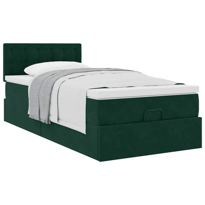 Struttura Letto Pouf con Materasso 90x200 cm in Velluto