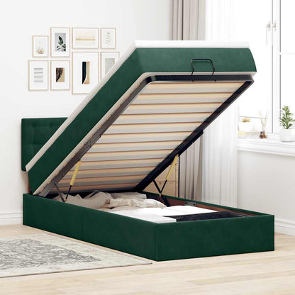 Struttura Letto Pouf con Materasso 90x200 cm in Velluto