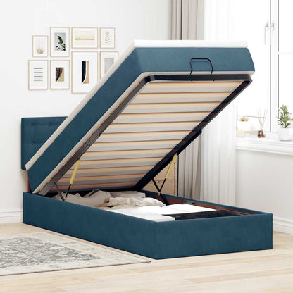 Struttura Letto Pouf con Materasso 90x200 cm in Velluto