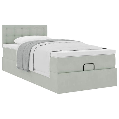 Struttura Letto Pouf con Materasso 100x200 cm Velluto