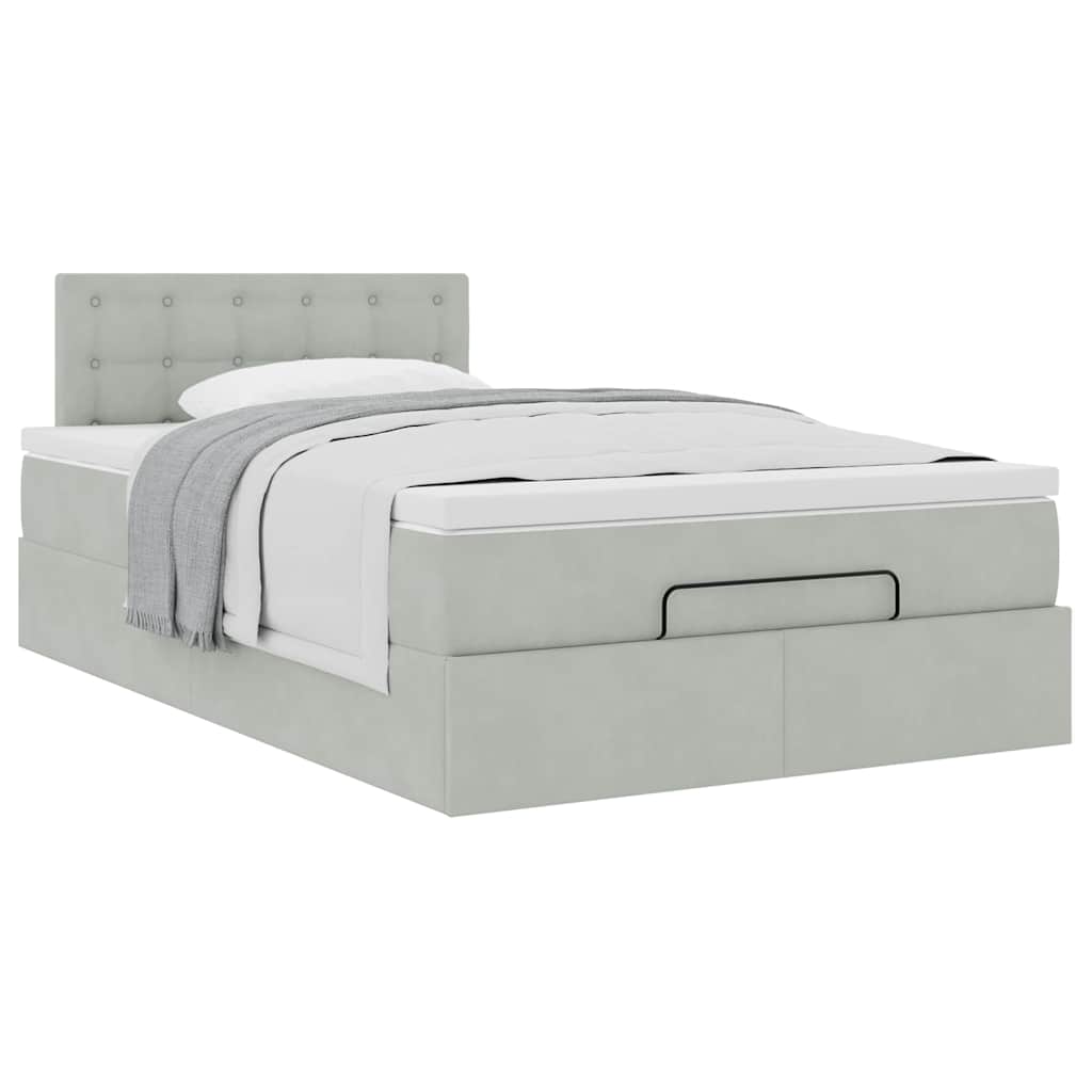 Struttura Letto Pouf con Materasso 120x200 cm Velluto