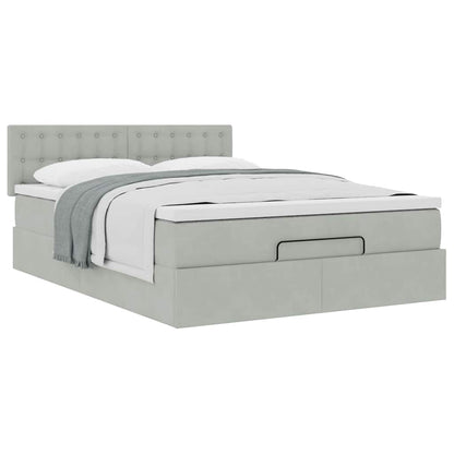 Struttura Letto Pouf con Materasso 140x190 cm Velluto