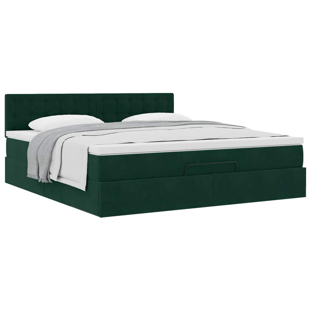 Struttura Letto Pouf con Materasso 160x200 cm in Velluto