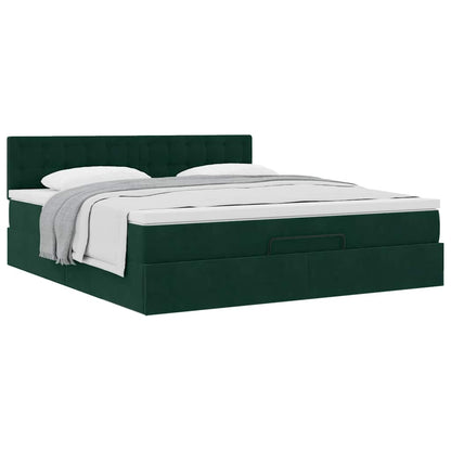 Struttura Letto Pouf con Materasso 160x200 cm in Velluto