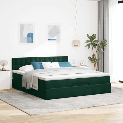 Struttura Letto Pouf con Materasso 180x200 cm in Velluto