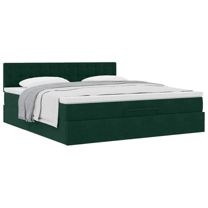 Struttura Letto Pouf con Materasso 180x200 cm in Velluto