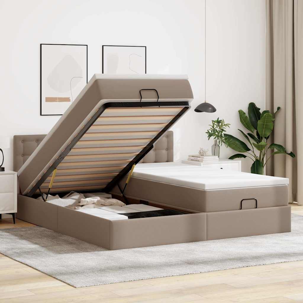 Struttura Letto Pouf con Materassi 160x200 cm Similpelle