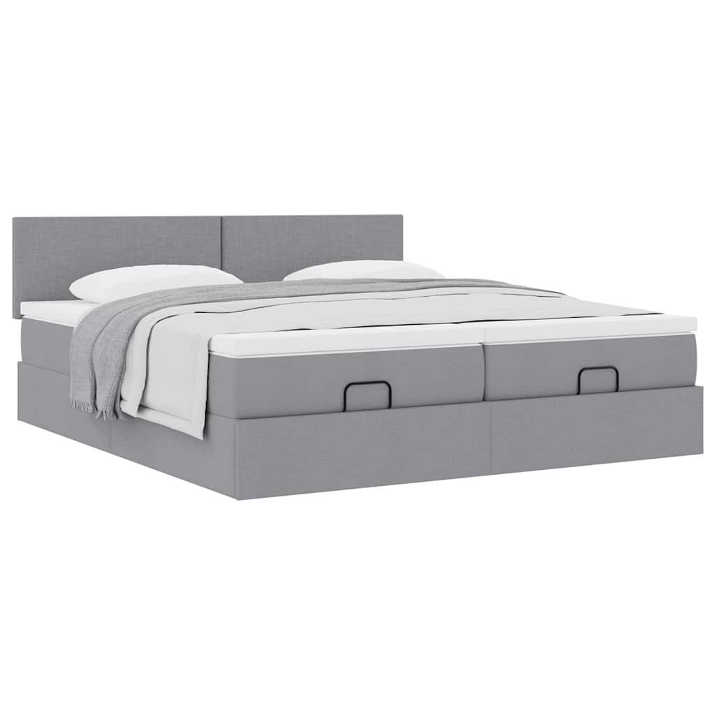 Struttura Letto Pouf con Materassi 180x200 cm in Tessuto