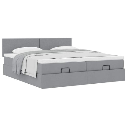 Struttura Letto Pouf con Materassi 180x200 cm in Tessuto