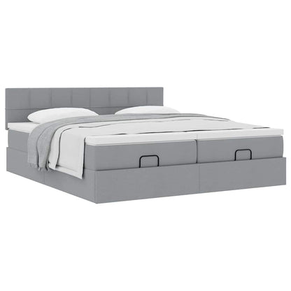 Struttura Letto Pouf con Materassi 160x200 cm in Tessuto