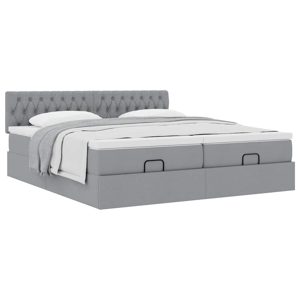Struttura Letto Pouf con Materassi 160x200 cm in Tessuto