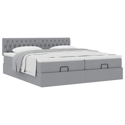 Struttura Letto Pouf con Materassi 160x200 cm in Tessuto