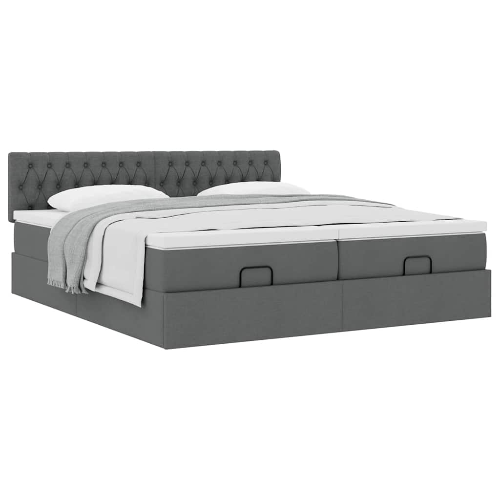 Struttura Letto Pouf con Materassi 160x200 cm in Tessuto