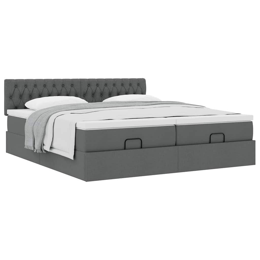 Struttura Letto Pouf con Materassi 180x200 cm in Tessuto