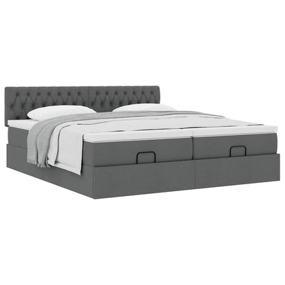 Struttura Letto Pouf con Materassi 180x200 cm in Tessuto