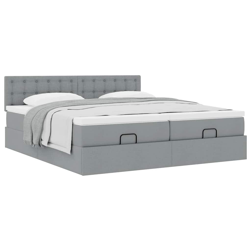Struttura Letto Pouf con Materassi 160x200 cm in Tessuto