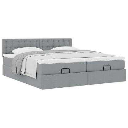 Struttura Letto Pouf con Materassi 160x200 cm in Tessuto