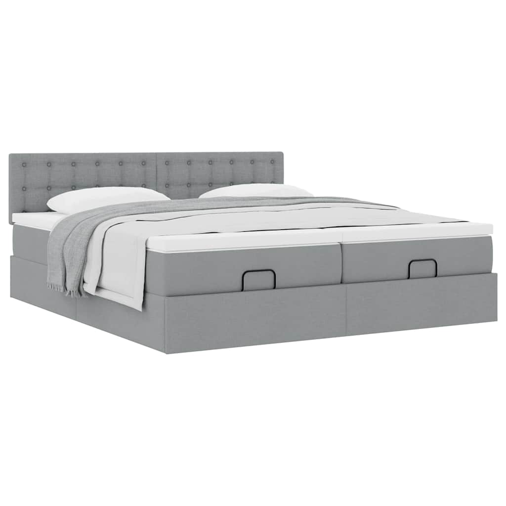 Struttura Letto Pouf con Materassi 180x200 cm in Tessuto