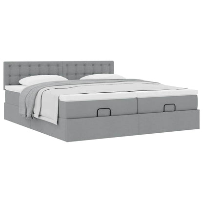 Struttura Letto Pouf con Materassi 180x200 cm in Tessuto