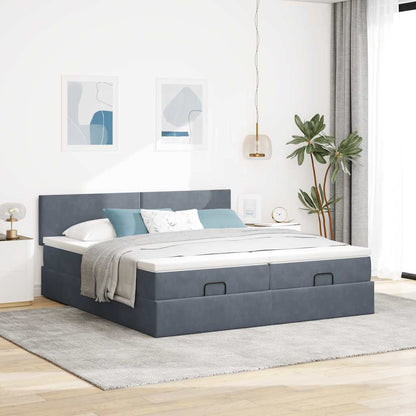 Struttura Letto Pouf con Materassi 160x200 cm in Velluto